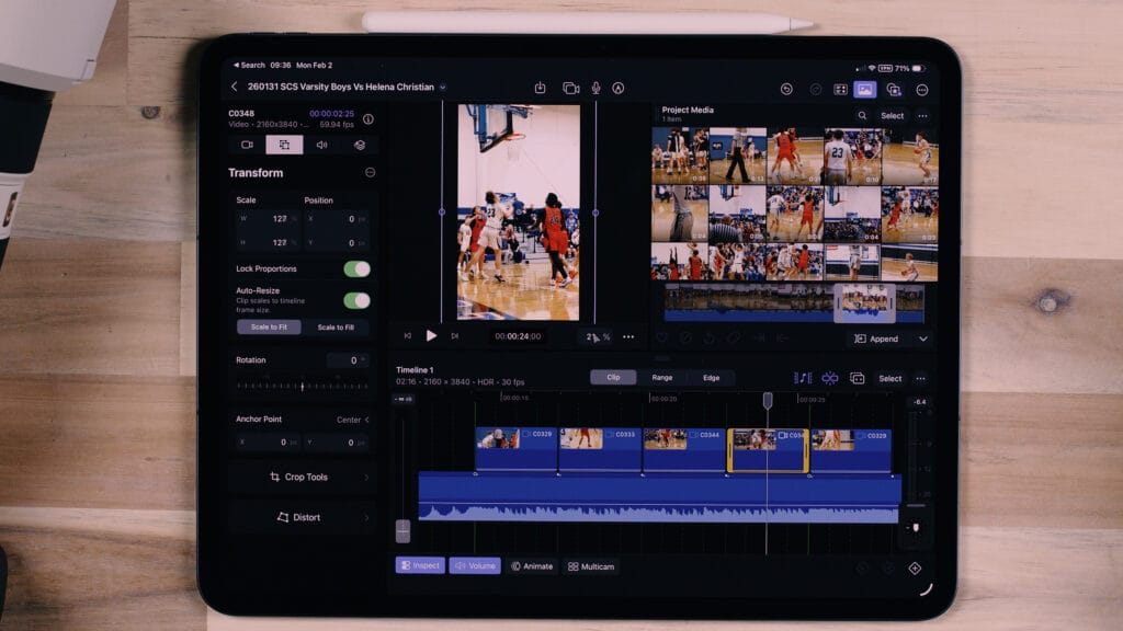 FCP iPad Editing Tutorial Transform Tool