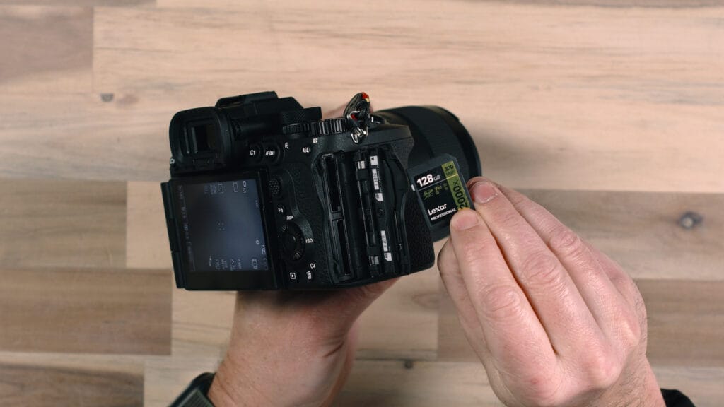 Sony a7V Guide Card Slot Door