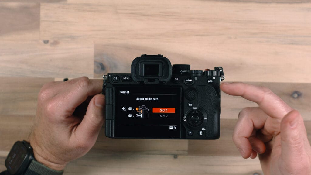 Sony a7V Guide Format Card Screen