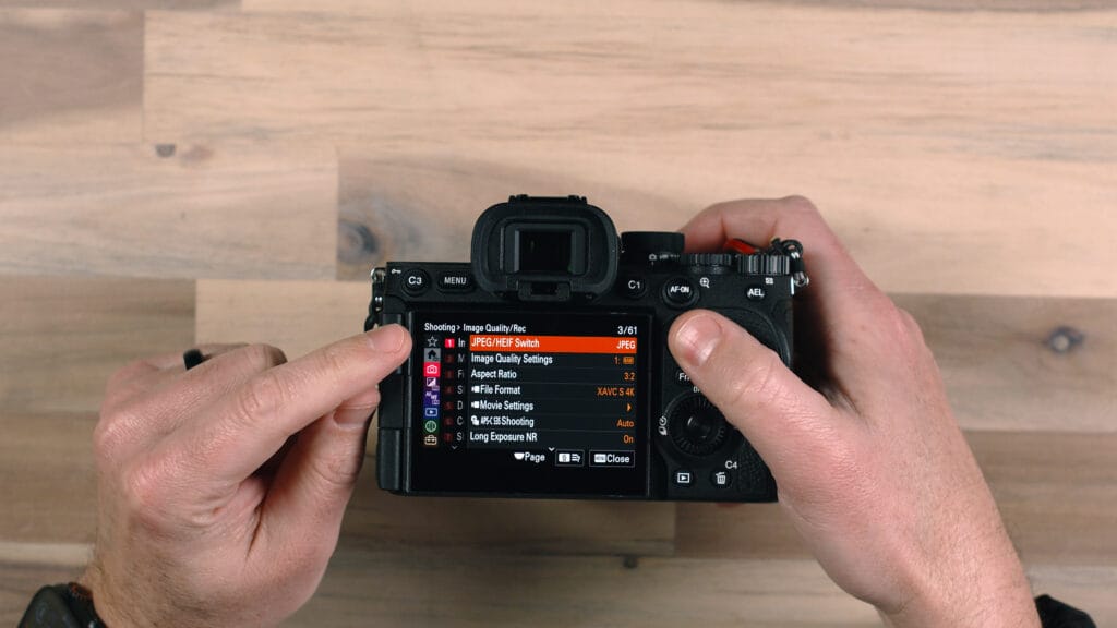Sony a7V Guide Image quality setting