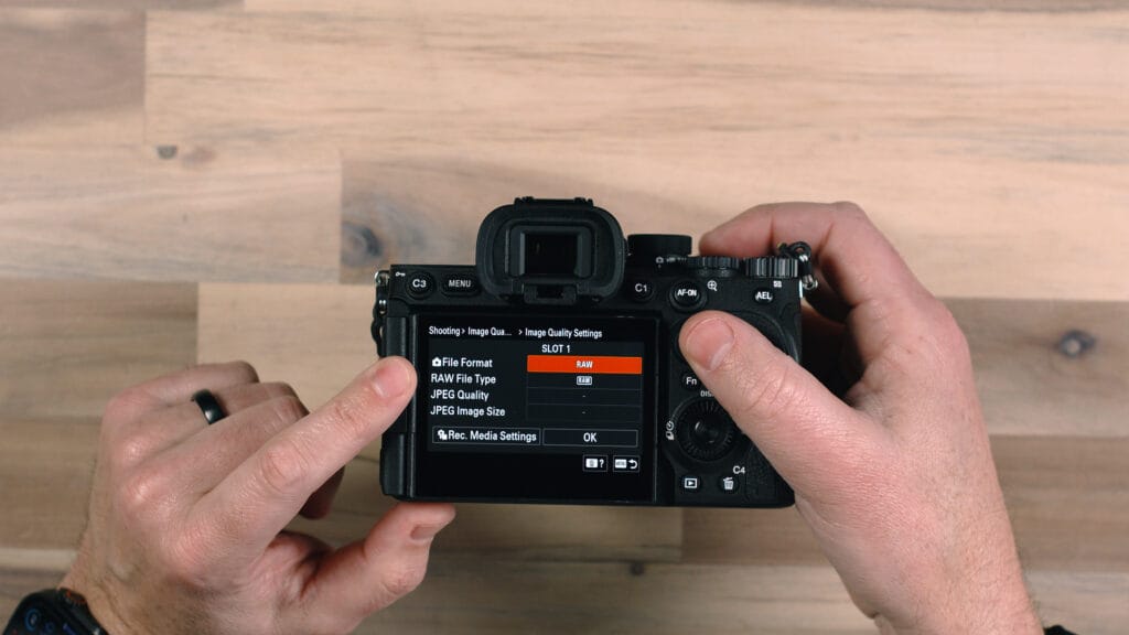 Sony a7V Guide image quality settings selection