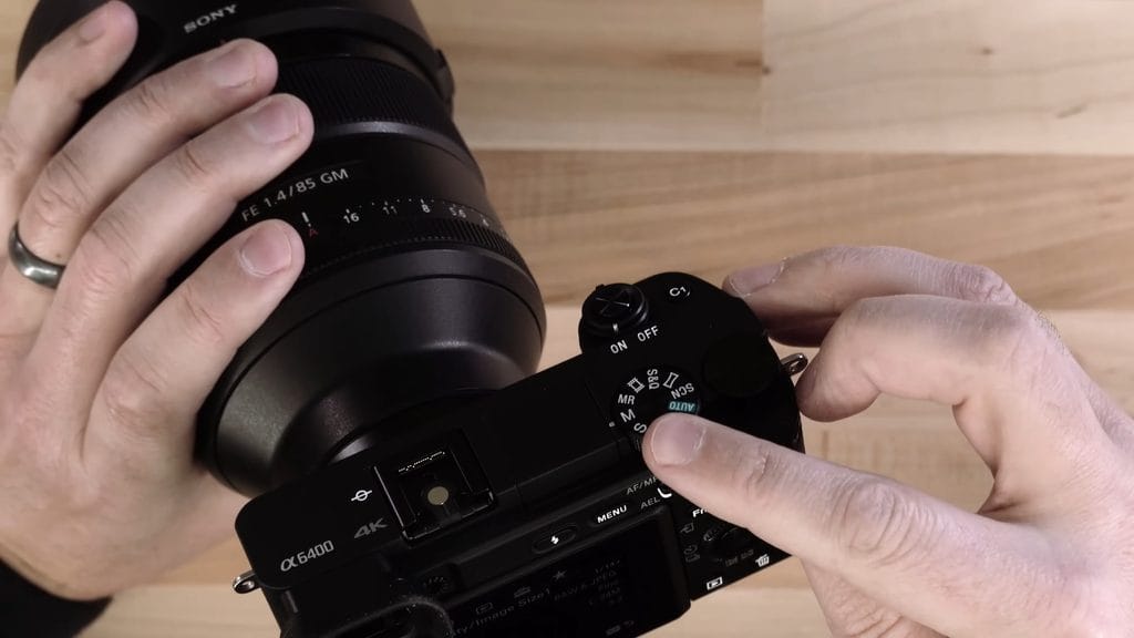 Sony a6400 mode dial set to manual mode