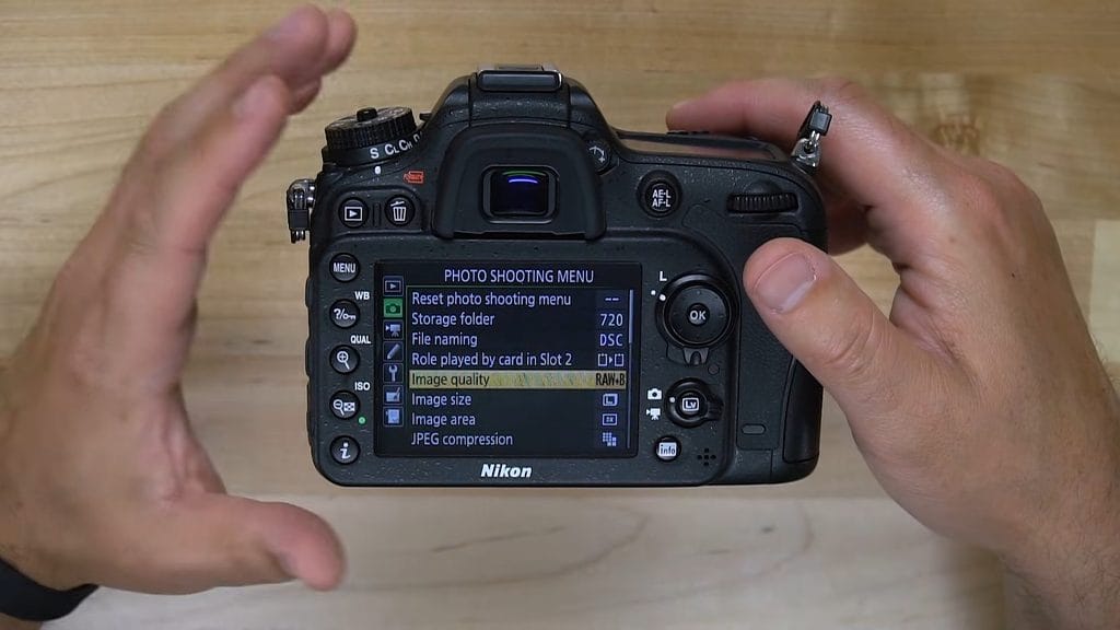 Setting image quality on Nikon D7200