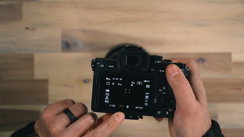 How to Use Manual Mode on the Sony a7 IV: Aperture, Shutter Speed, and ISO 2 Sony a7 IV screen showing aperture value in manual mode