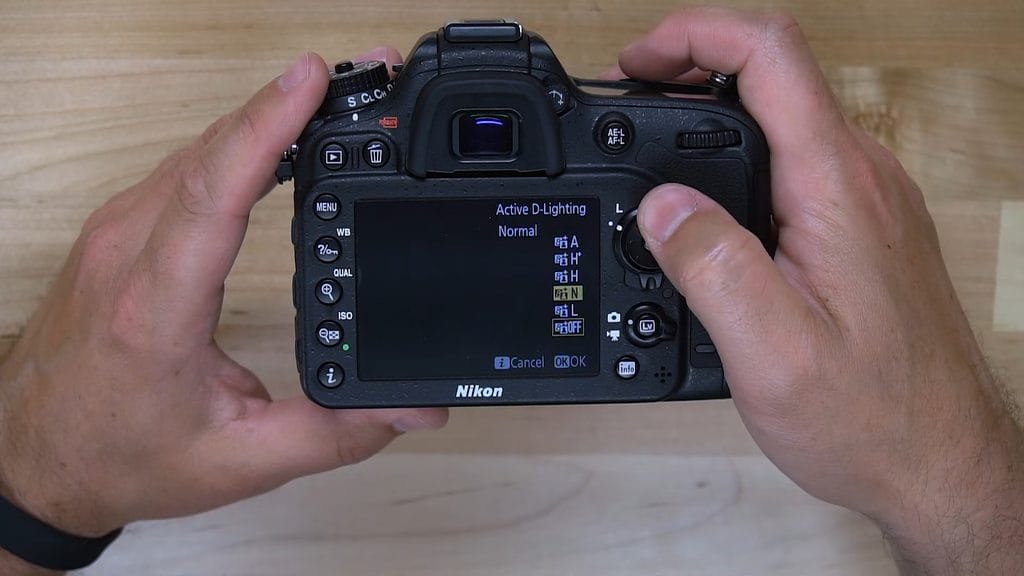 Nikon D7200 Active D-Lighting set to Off