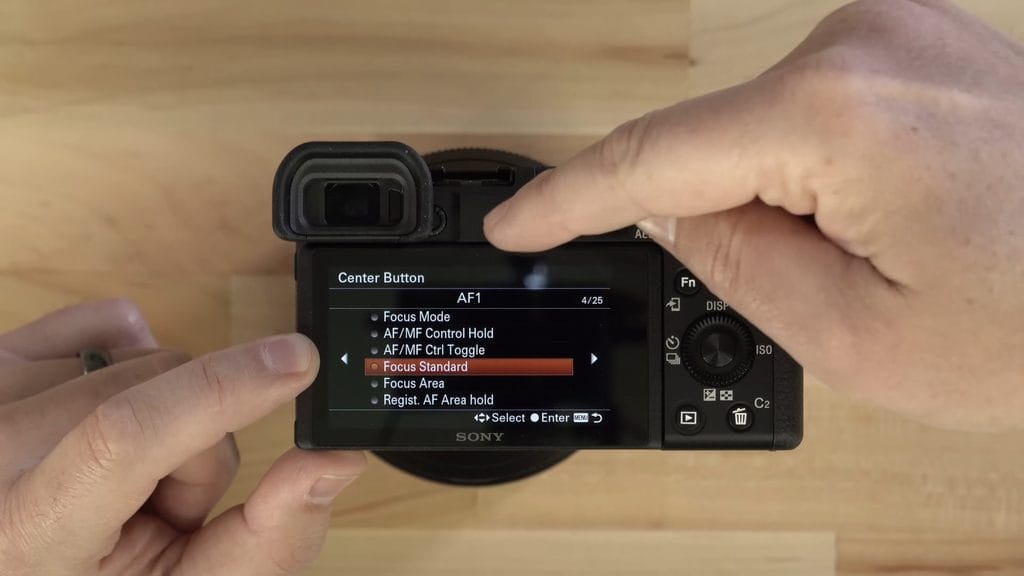 Sony a6400 center button set to Focus Standard