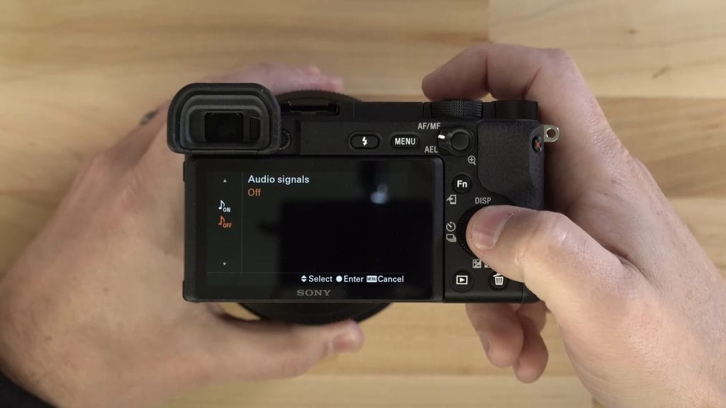 Sony a6400 Audio signals set to Off