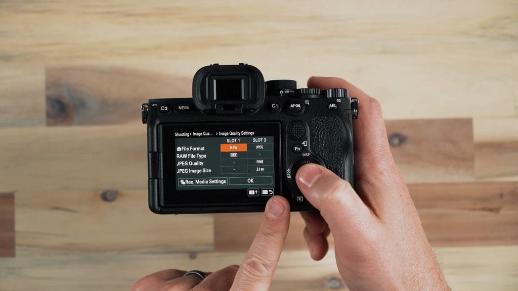 Sony a7 IV Beginner's Guide: How to Use Your New Camera 15 Sony a7 IV slot 2 set to JPEG Fine
