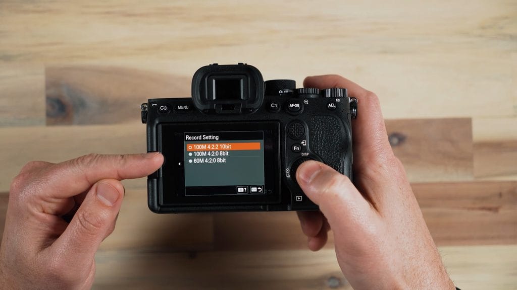 Sony a7 IV Beginner's Guide: How to Use Your New Camera 17 Sony a7 IV record setting 100M 4:2:2 10bit